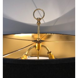 Paire de Lampes en Laiton et Laque Blanche, Style Néoclassique, Travail Français, vers 1940