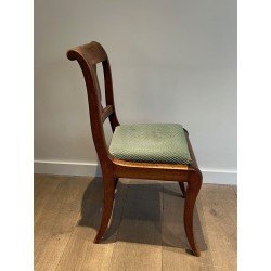 Set of Eight Walnut Chairs with a Bandeau Back and Sabre L | Maison Barrois