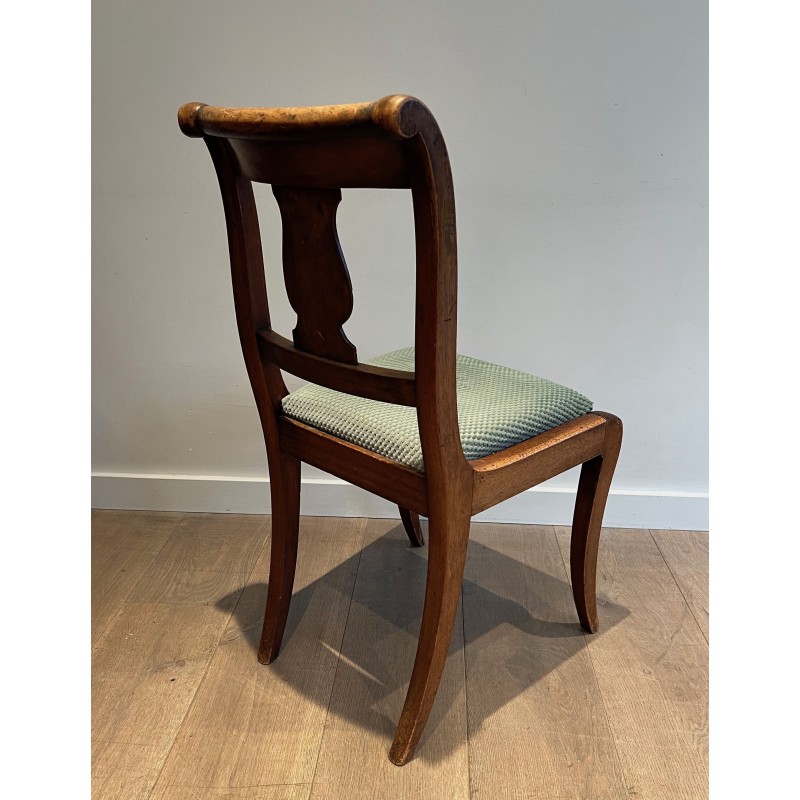 Suite de Huit Chaises en Noyer à Dossier Bandeau et Pieds | Maison Barrois