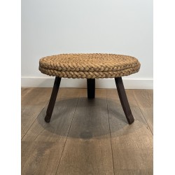 Table Basse Ronde en Corde Tressée à Piètement Tripode en | Maison Barrois