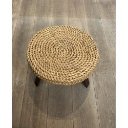 Table Basse Ronde en Corde Tressée à Piètement Tripode en | Maison Barrois