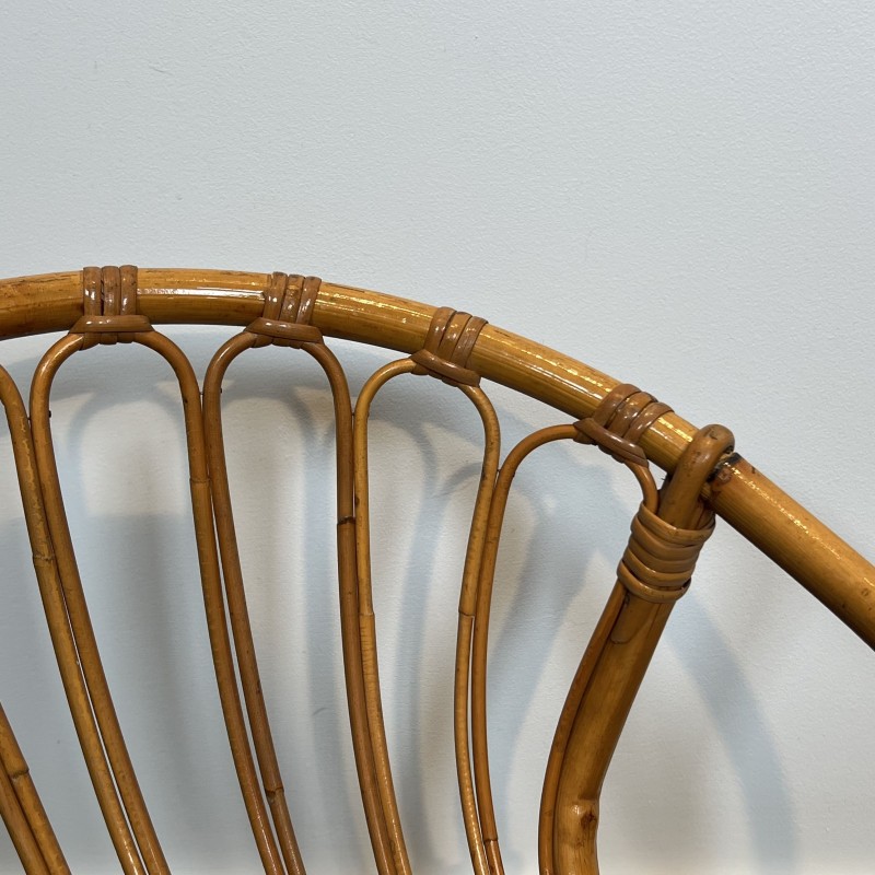 Set of a Child's Table and Chair in Rattan, Ceramic Tile T | Maison Barrois