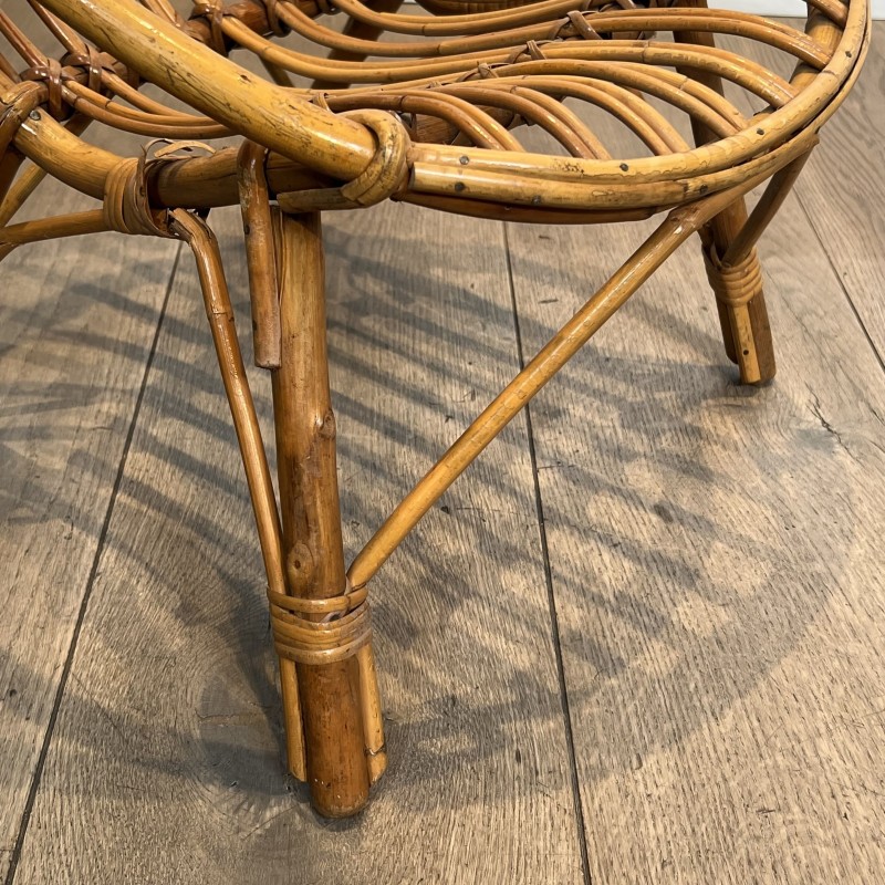 Ensemble d'une Table et d'une Chaise pour Enfant en Rotin, | Maison Barrois