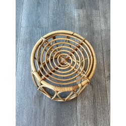 Round Bent Rattan Stool or Plant Stand with Handle Decor, | Maison Barrois