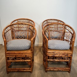 Set of Faux Tortoiseshell Bamboo Armchairs, Brighton Pavil | Maison Barrois