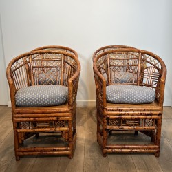 Set of Faux Tortoiseshell Bamboo Armchairs, Brighton Pavil | Maison Barrois