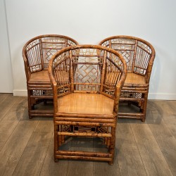 Set of Faux Tortoiseshell Bamboo Armchairs, Brighton Pavil | Maison Barrois