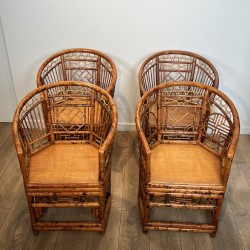 Set of Faux Tortoiseshell Bamboo Armchairs, Brighton Pavil | Maison Barrois