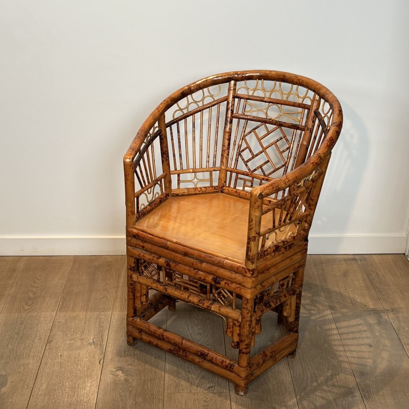 Suite de Fauteuils en Bambou Façon Écaille de Tortue, Styl | Maison Barrois