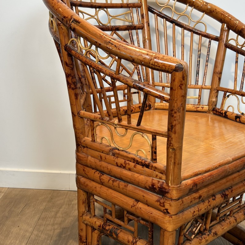 Suite de Fauteuils en Bambou Façon Écaille de Tortue, Styl | Maison Barrois