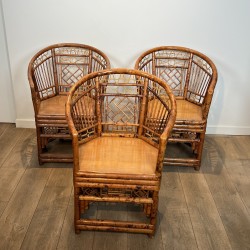 Set of Faux Tortoiseshell Bamboo Armchairs, Brighton Pavil | Maison Barrois
