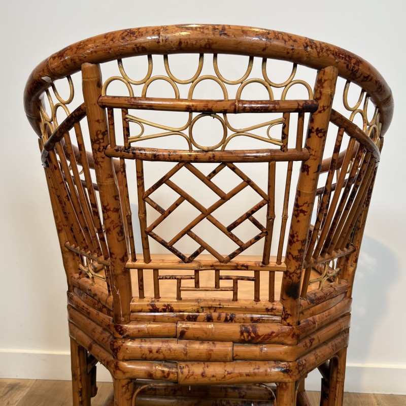Suite de Fauteuils en Bambou Façon Écaille de Tortue, Styl | Maison Barrois