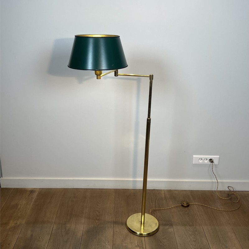 Lampadaire Liseuse Télescopique en Laiton Doré à Bras Arti | Maison Barrois