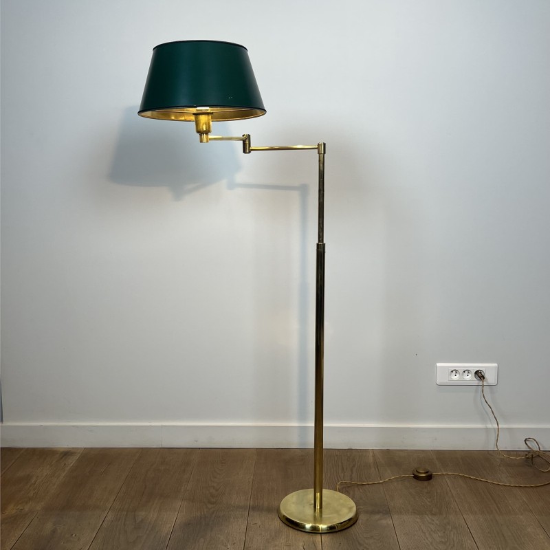 Lampadaire Liseuse Télescopique en Laiton Doré à Bras Arti | Maison Barrois