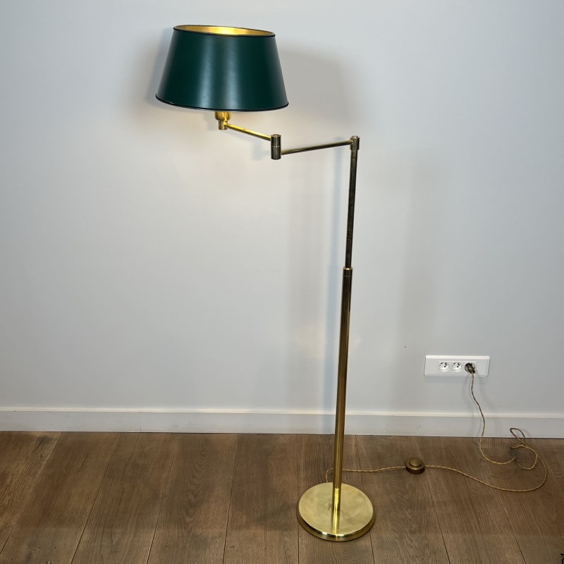 Lampadaire Liseuse Télescopique en Laiton Doré à Bras Arti | Maison Barrois