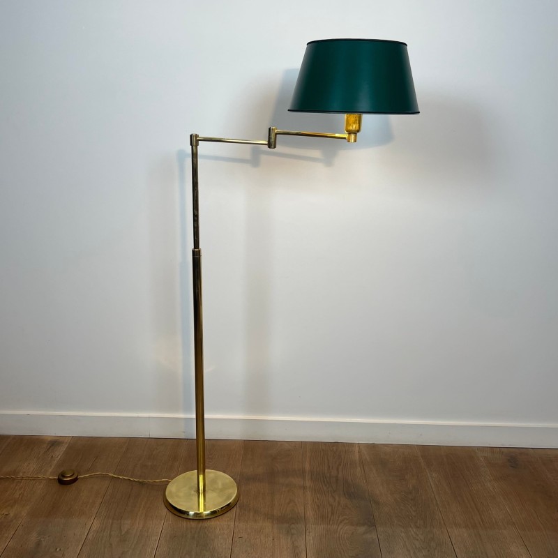 Lampadaire Liseuse Télescopique en Laiton Doré à Bras Arti | Maison Barrois