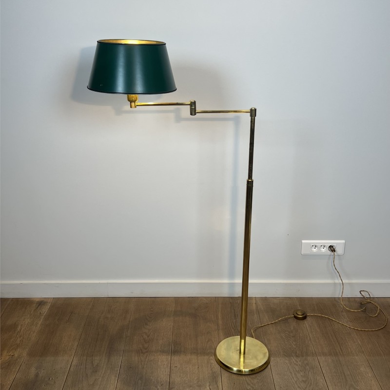 Lampadaire Liseuse Télescopique en Laiton Doré à Bras Arti | Maison Barrois