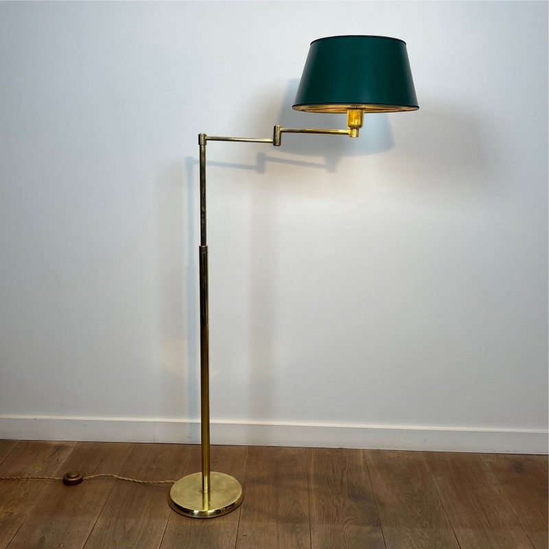 Lampadaire Liseuse Télescopique en Laiton Doré à Bras Arti | Maison Barrois