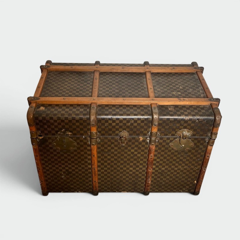 Malle de Voyage Louis Vuitton en Toile Damier, Lattes de B | Maison Barrois