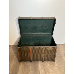 Louis Vuitton Travel Trunk in Damier Canvas, Wooden Slats | Maison Barrois