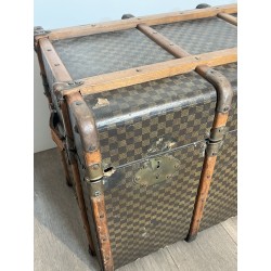 Louis Vuitton Travel Trunk in Damier Canvas, Wooden Slats | Maison Barrois