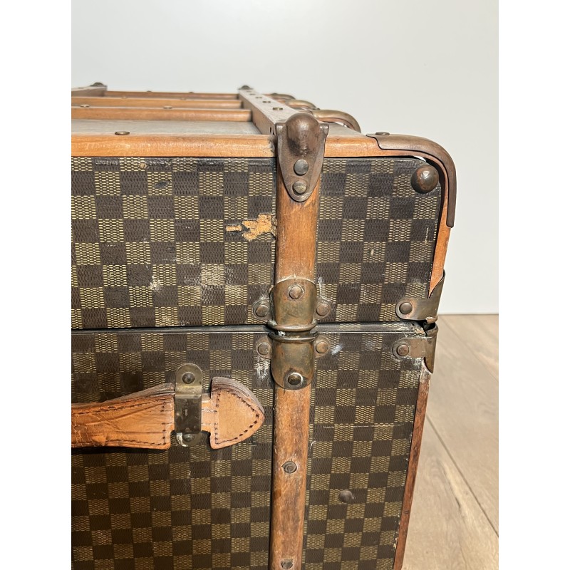 Louis Vuitton Travel Trunk in Damier Canvas, Wooden Slats | Maison Barrois