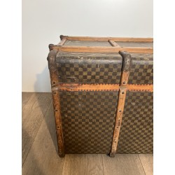 Louis Vuitton Travel Trunk in Damier Canvas, Wooden Slats | Maison Barrois