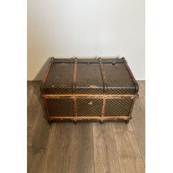 Louis Vuitton Travel Trunk in Damier Canvas, Wooden Slats | Maison Barrois
