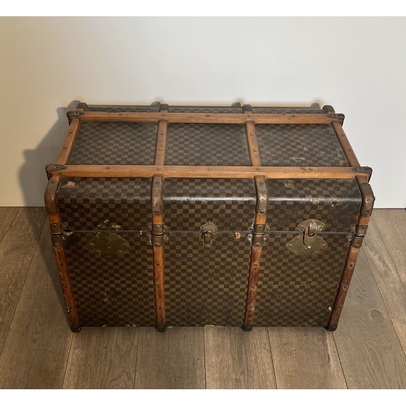 Malle de Voyage Louis Vuitton en Toile Damier, Lattes de B | Maison Barrois