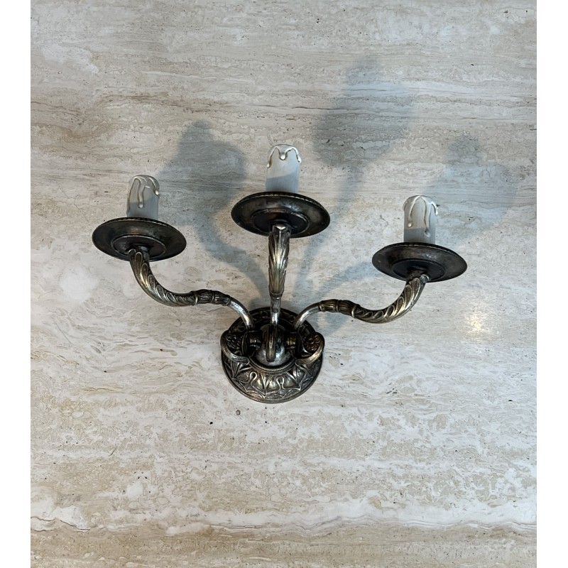 Paire d'Appliques Néoclassiques en Bronze Patiné à Trois B | Maison Barrois