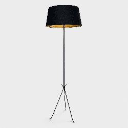 Lampadaire Tripode en Métal Laqué Noir et Laiton, Travail | Maison Barrois