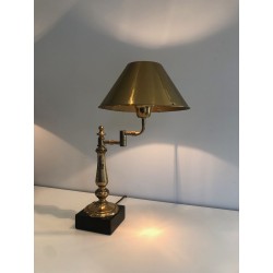 Paire de Lampes de Bureau en Laiton à Bras Articulé et Aba | Maison Barrois