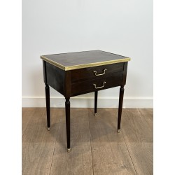 Pair of Louis XVI Style Bedside Tables in Mahogany with Tw | Maison Barrois