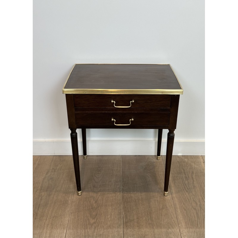 Pair of Louis XVI Style Bedside Tables in Mahogany with Tw | Maison Barrois