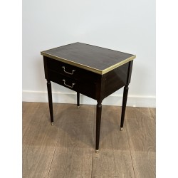 Pair of Louis XVI Style Bedside Tables in Mahogany with Tw | Maison Barrois