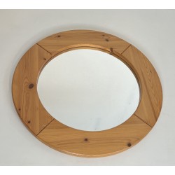 Miroir Rond en Pin Massif, Travail Moderniste dans le Goût | Maison Barrois