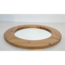 Miroir Rond en Pin Massif, Travail Moderniste dans le Goût | Maison Barrois
