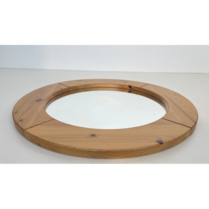 Miroir Rond en Pin Massif, Travail Moderniste dans le Goût | Maison Barrois