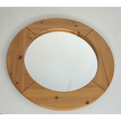 Miroir Rond en Pin Massif, Travail Moderniste dans le Goût | Maison Barrois