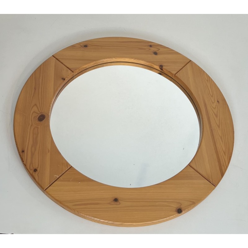 Miroir Rond en Pin Massif, Travail Moderniste dans le Goût | Maison Barrois