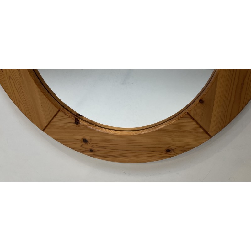Miroir Rond en Pin Massif, Travail Moderniste dans le Goût | Maison Barrois