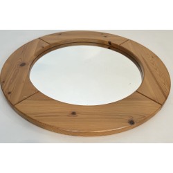 Miroir Rond en Pin Massif, Travail Moderniste dans le Goût | Maison Barrois