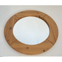 Miroir Rond en Pin Massif, Travail Moderniste dans le Goût | Maison Barrois
