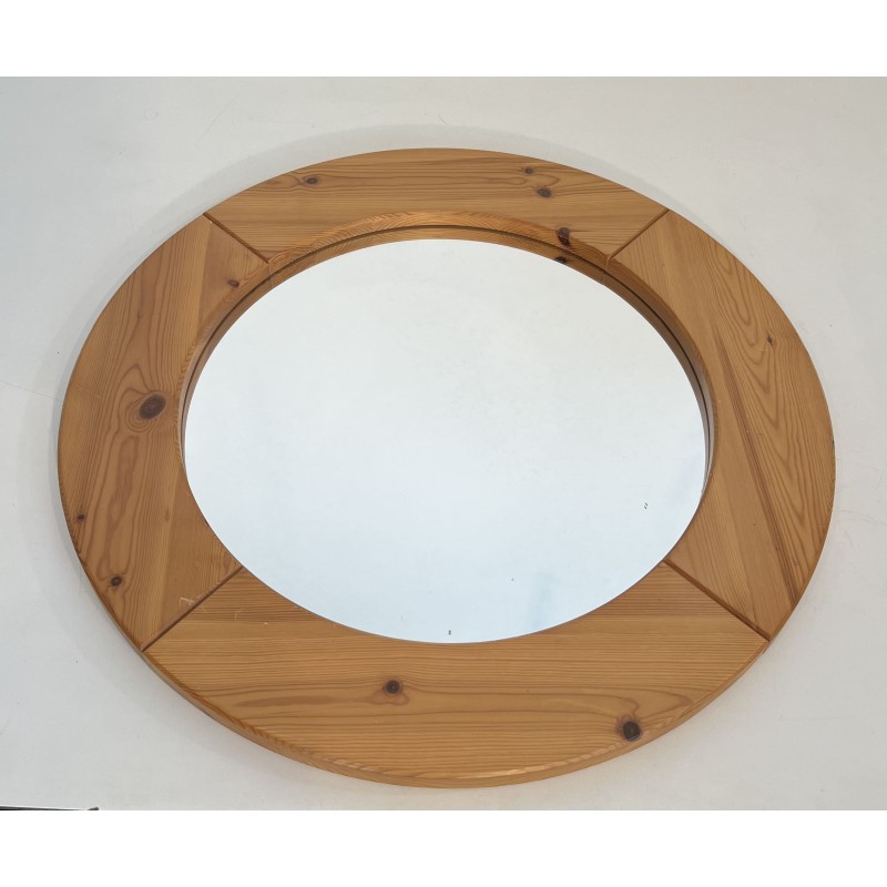 Miroir Rond en Pin Massif, Travail Moderniste dans le Goût | Maison Barrois