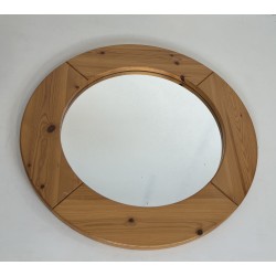 Miroir Rond en Pin Massif, Travail Moderniste dans le Goût | Maison Barrois