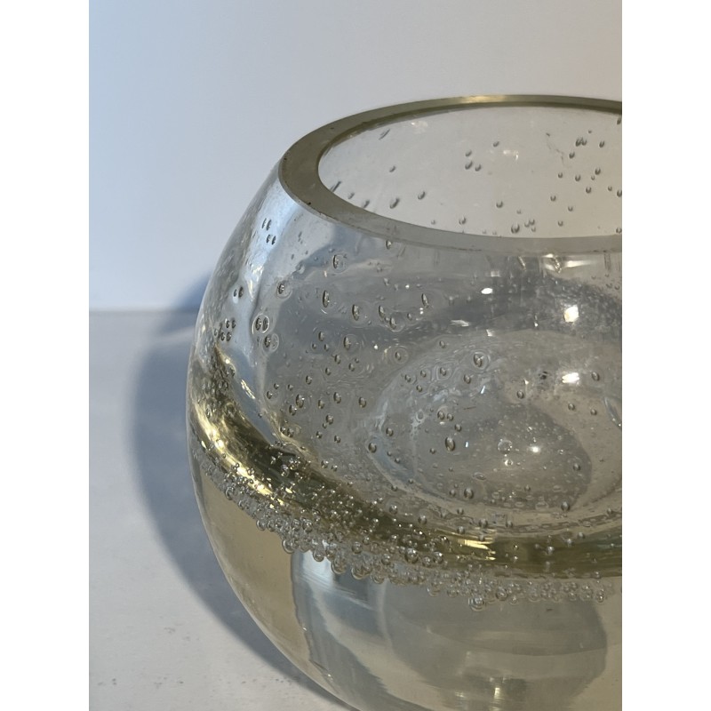 Small Ball Vase in Bubbled Glass, French Work, 1970s | Maison Barrois