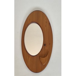 Miroir Ovale en Pin Massif Sculpté à Forme Organique, Trav | Maison Barrois