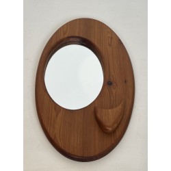 Oval Mirror in Carved Solid Pine with Organic Form, Scandi | Maison Barrois