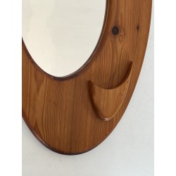 Miroir Ovale en Pin Massif Sculpté à Forme Organique, Trav | Maison Barrois