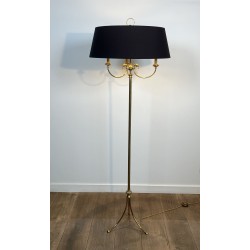 Lampadaire Tripode en Laiton à Trois Bras aux Cygnes, Mais | Maison Barrois